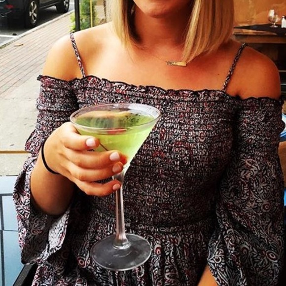 Smocked off the shoulder romper - Picture 1 of 5